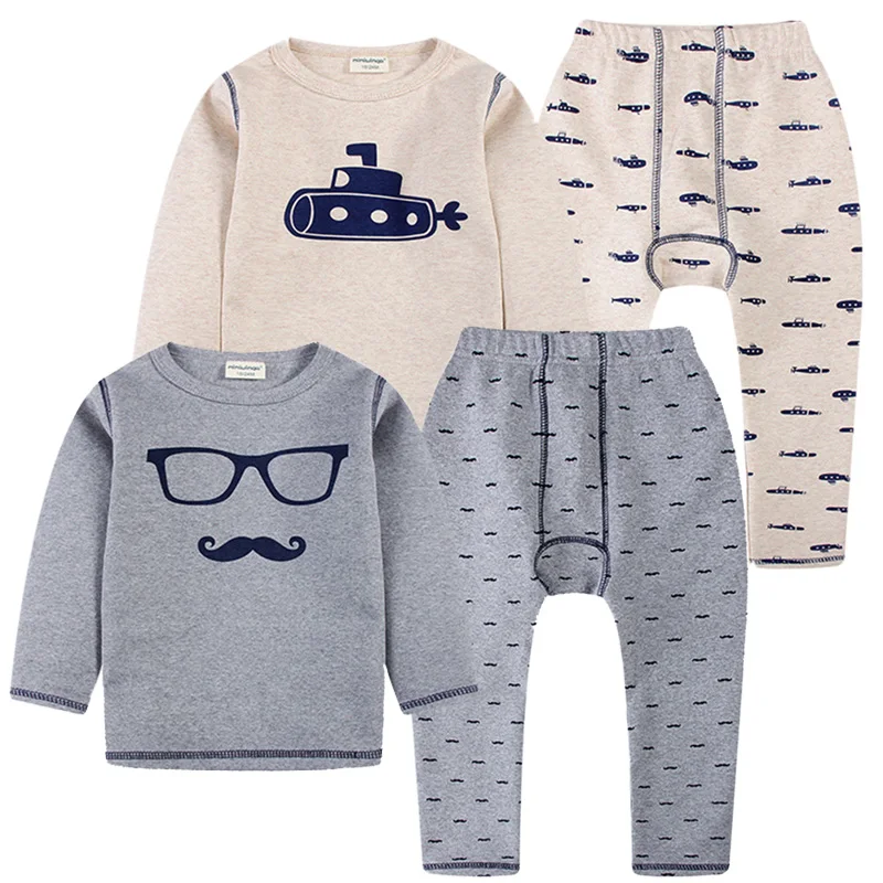 2018 High Quality Children Pajamas Set Baby Boys Thermal Underwear Kids