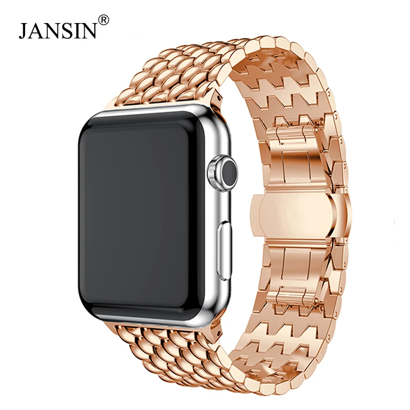 Prix JANSIN de luxe Bracelet En Acier Inoxydable Pour Apple Montre 38mm 42mm 40mm 44mm Bracelet montre Bracelet pour apple Montre Série 4 3 2 1 ceinture