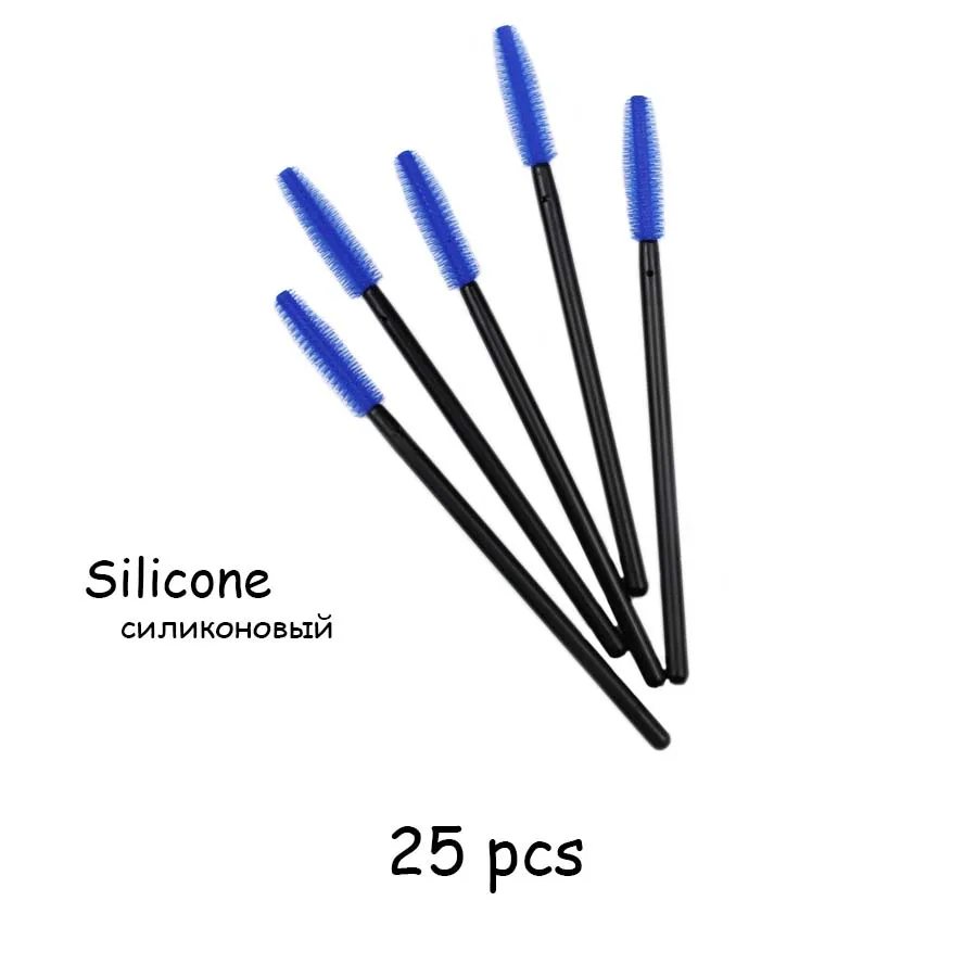 25pcs Blue Одноразовые силиконовые гелевые, для ресниц расческа щетки для туши 25/50 шт в наборе, удлинение ресниц профессиональный инструмент Красота инструмент для макияжа - Цвет: 25pcs Blue