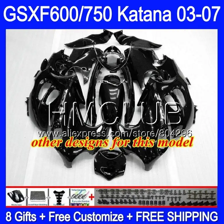 Белого и синего цвета комбинезоны для Suzuki Katana GSXF600 2003 2004 2005 2006 2007 8HM. 4 GSX600F GSXF 600 750 GSXF750 03 04 05 06 07 обтекатель