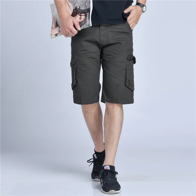 

2019 Summer Men Casual Shorts Loose Work Shorts Cotton Streetwear Joggers Long Shorts High Quality Mens Cargo Shorts Plus Size