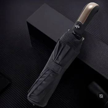 

Full automatic oversize reinforced umbrella three folding male female parasol Umbrella rain women Windproof business Umbrella