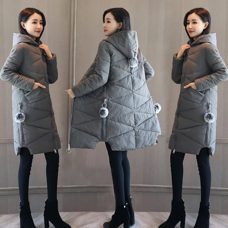 

2019 New Winter Women Plus Size Loose Down Cotton Hooded Coat Parka Female Fashion Thick Warm Cotton Padded Jacket Outwear M28