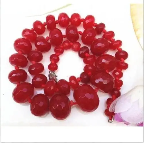 

huij 001086 Red Jade Beads Necklace
