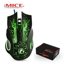 IMICE игровая мышь, Проводная компьютерная USB мышь, геймерские мыши, 5000 dpi, PC Mause, 6 кнопок, эргономичные Волшебные Игровые мыши X9 для ноутбука