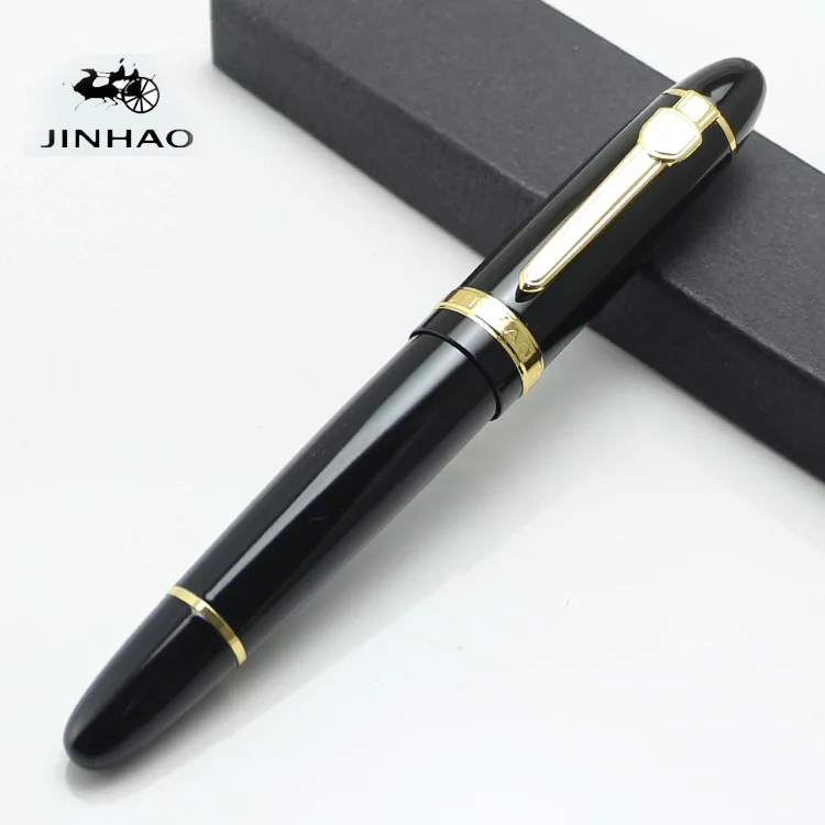 JINHAO 159 широкий 18KGP 0,7 мм перо Fountian Ручка 19 цветов черный лак Золотая отделка большой тяжелый подписи Бизнес Офис