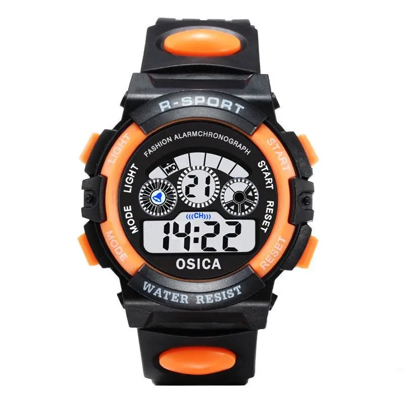 Мужские s часы лучший бренд класса люкс армейские электронные часы мужские уличные 30 м водонепроницаемые Авто Дата Будильник светодиодный часы Relogio детей - Цвет: orange