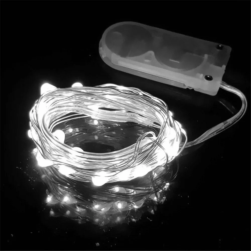 CR2032 на батарейках Micro LED Серебряная проволочная Гирлянда Свадебные украшения
