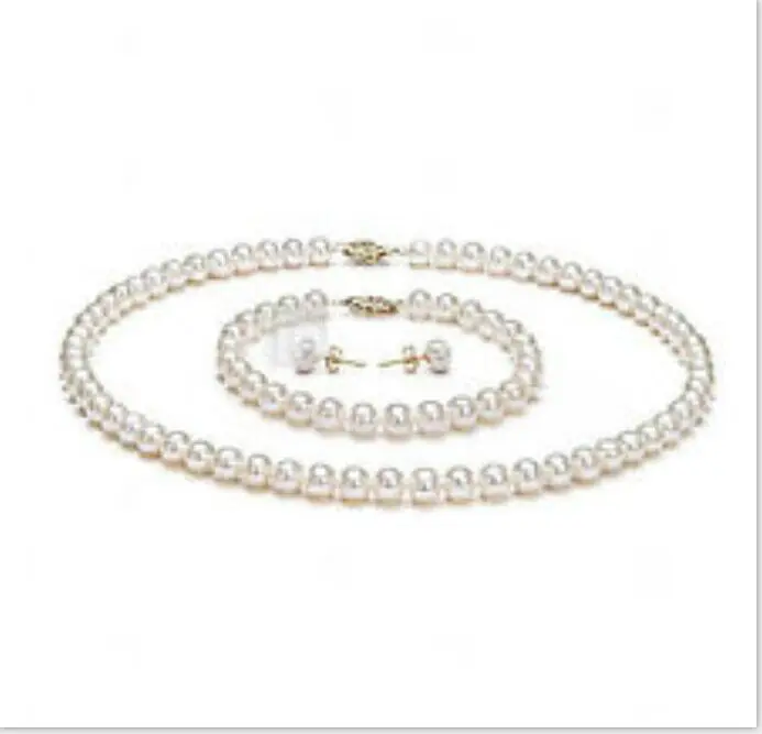 

18"9-10MM NATURAL TAHITIAN GENUINE ROUND WHITE NECKLACE BRACELET