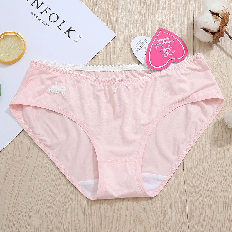 Free Shipping Feichangzimei Teenage Girl Panties Cotton Solid Panties