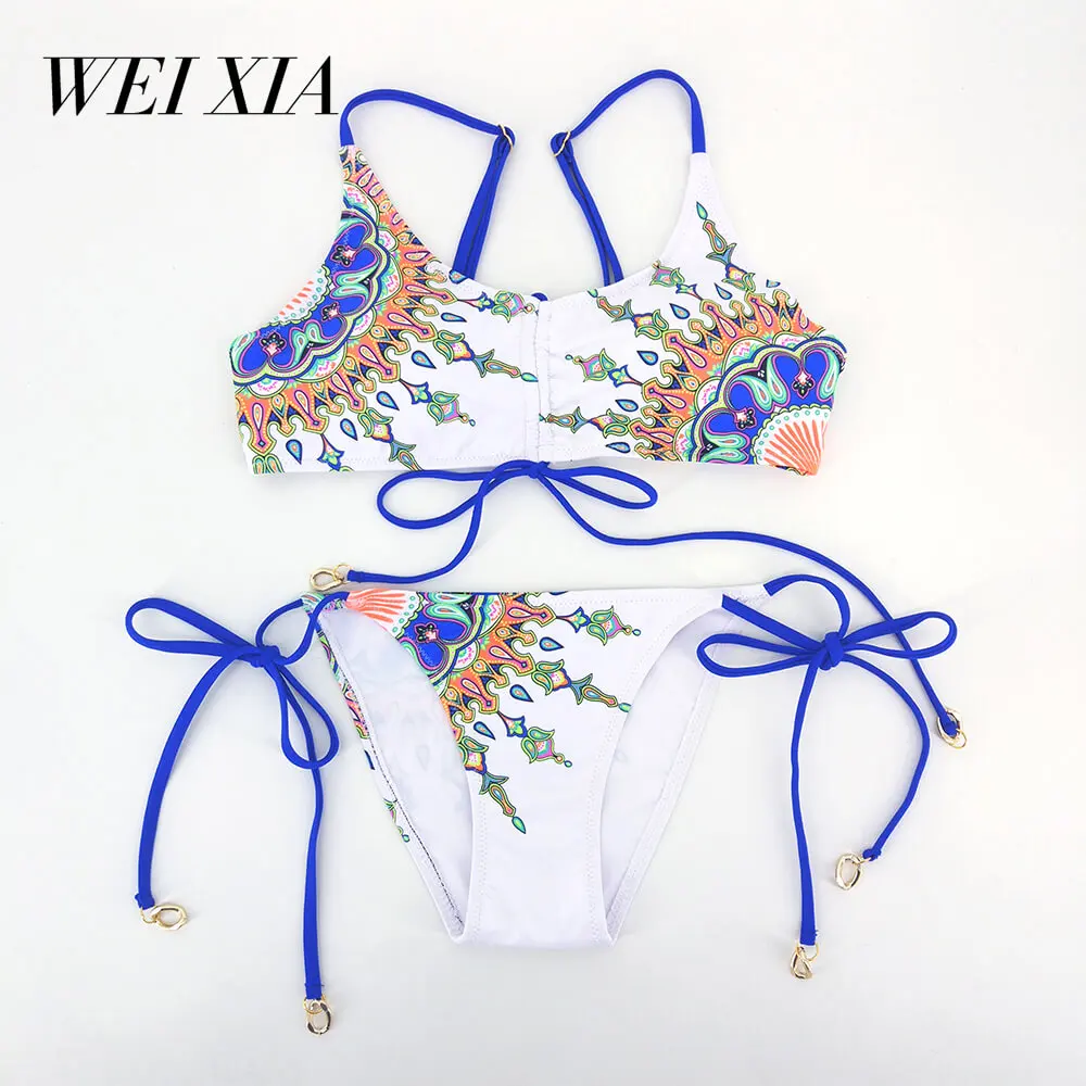 WEIXIA 2018 женские летние Для женщин сексуальные красивые 1618 Купальник Push Up Бикини