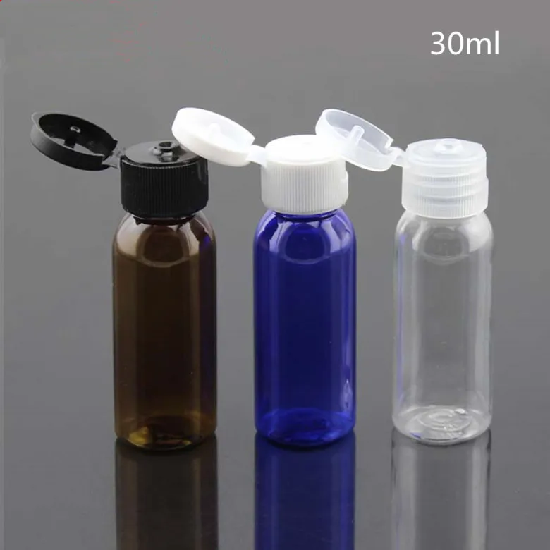 free shipping 50pcs 30ml empty shampoo plastic travel bottles with flip
