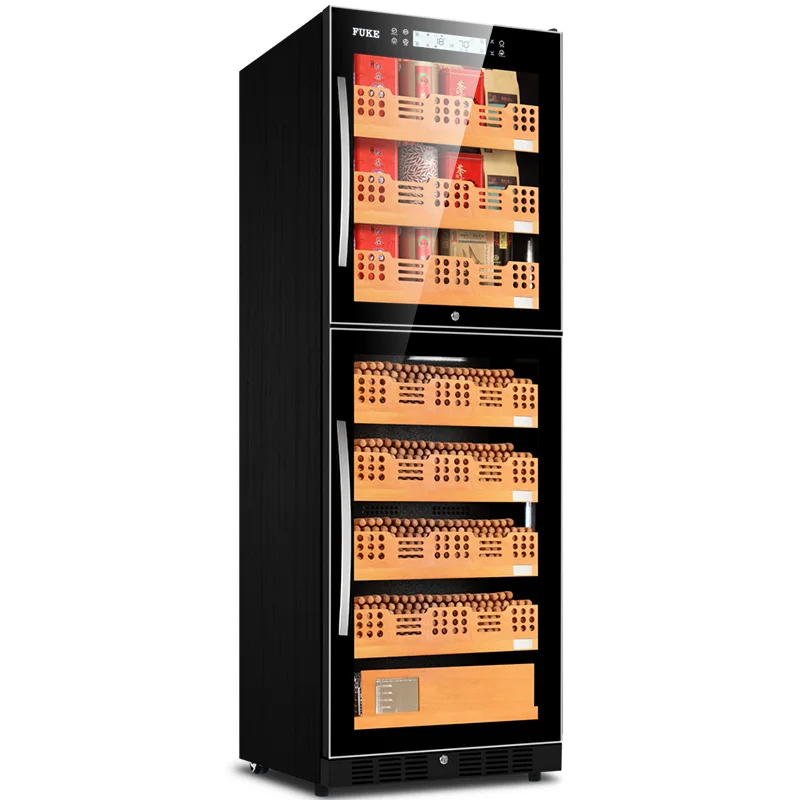 FUKE cigar large Wooden led light humidor Cedar Wood cigar