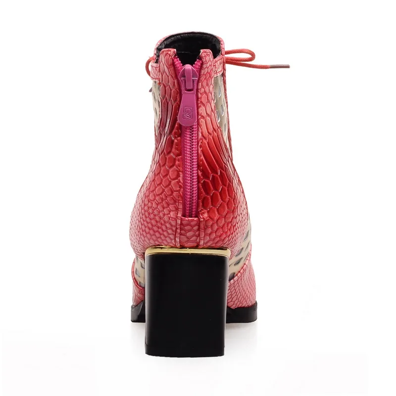 LVABC/Новинка года; ботинки «Челси»; женские ботинки на молнии; ботинки со змеиным принтом на квадратном каблуке; модная пикантная женская обувь с острым носком; размеры 32-43