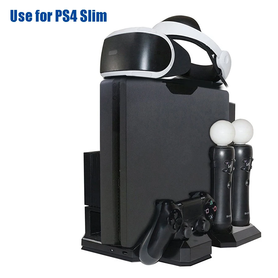 PS4 Pro Slim& PS VR многофункциональная Вертикальная охлаждающая подставка, PS Move и PS4 контроллер зарядная станция