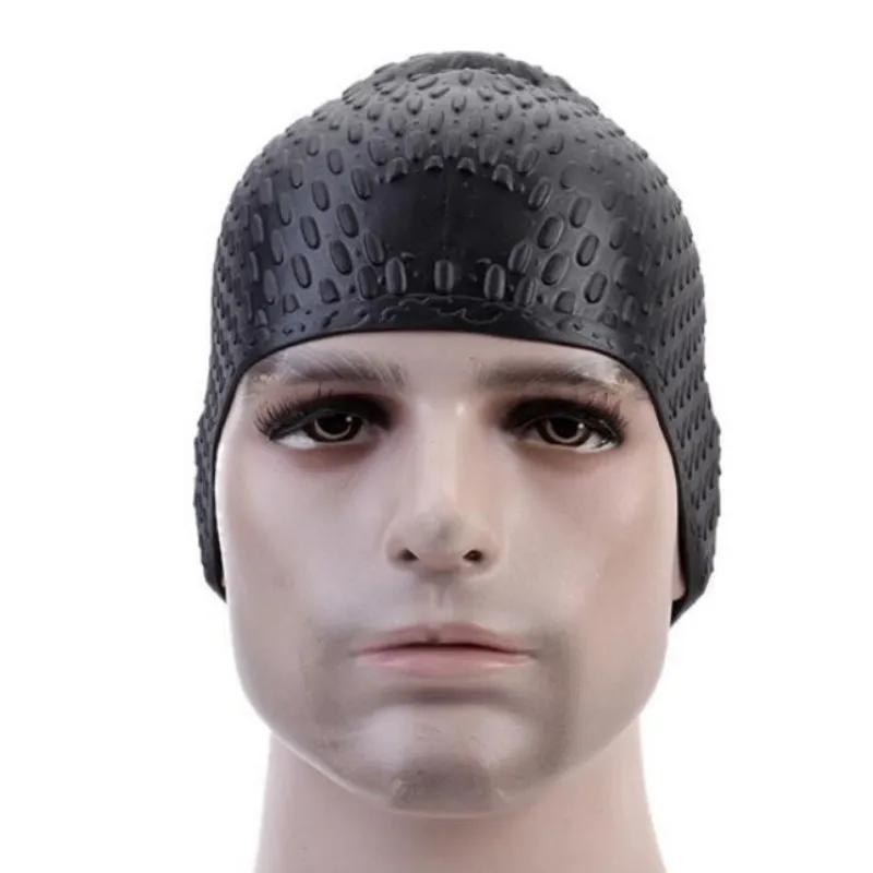 New Style Men Solid Silicone Swimming Cap Hats Swimming Pool For Adults