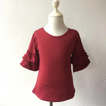 

Cute Girls boutique clothing baby girls top design ruffle sleeve multi color USA apparel shirt hot summer wear shirts