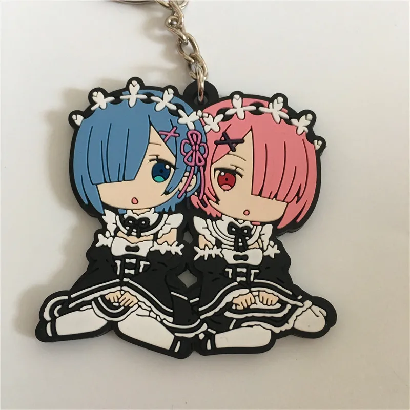 

Cartoon Re Life in a different world from zero PVC keychain Rem Ram fashion personality pendant Key chain Jewelry Chaveiros gift
