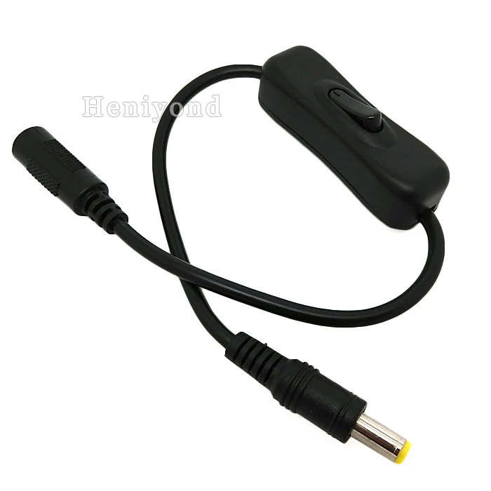 

Free shipping 10pcs 5.5x2.1mm Male Plug to Female Jack DC Cable with On Off Switch 50CM 21.6 Inch with high quality