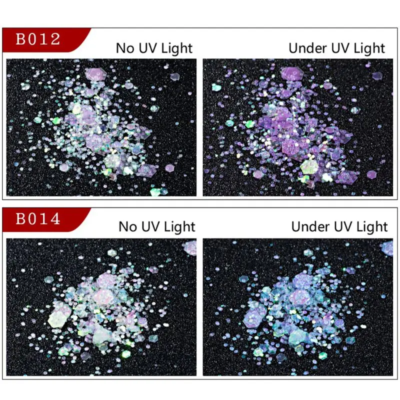 Уф изменение цвета Слюда Порошок Солнечный реактивный Sequain блеск смолы ювелирные изделия DIY