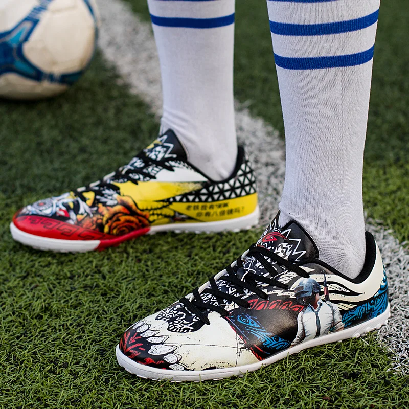 Для Мужчин's футбольные бутсы, кроссовки открытый газон мягкая подошва Chutira Futebol Futsal футбол обувь на шнуровке zapatos hombre