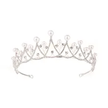 Винтажные королевские короны королевской королевы, Хрустальный жемчуг, бисером, диадема, события, аксессуары для головных уборов, Junior Quinceanera вечерние короны