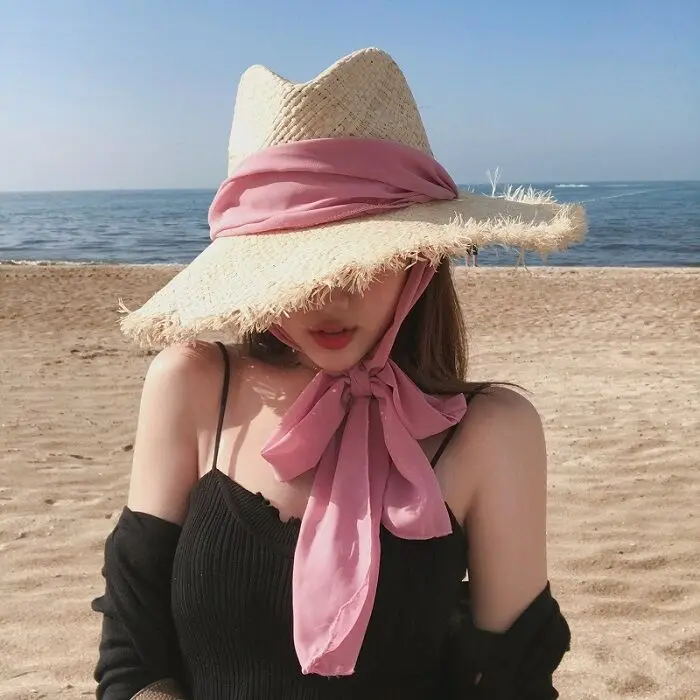 Летние соломенные шляпы ручной работы|brim straw hats|large brim hatsun hats for women |