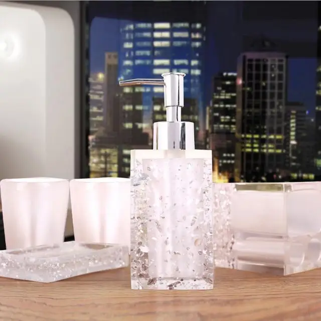 High end Resin Bathroom Series Bathroom Set Accessories Ice Crystal