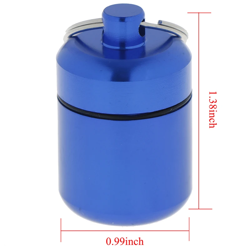 

1PC Random Mini Waterproof Aluminum Alloy Pill Box Case Bottle Cache Drug Holder Container Keychain Medicine Box