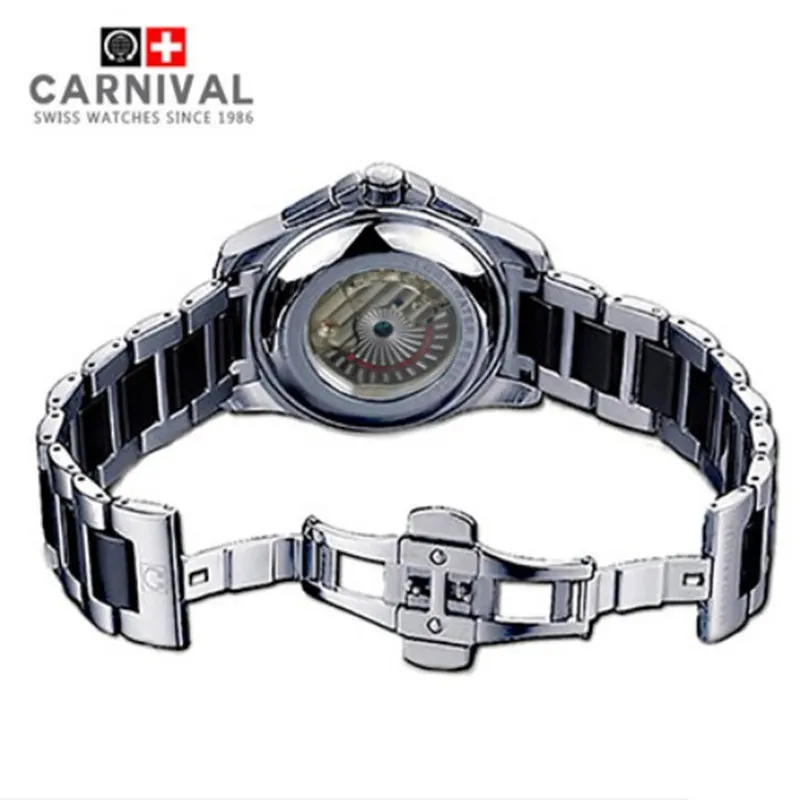 Карнавал Tourbillon механические часы с двойным календарь светящиеся военные мужские