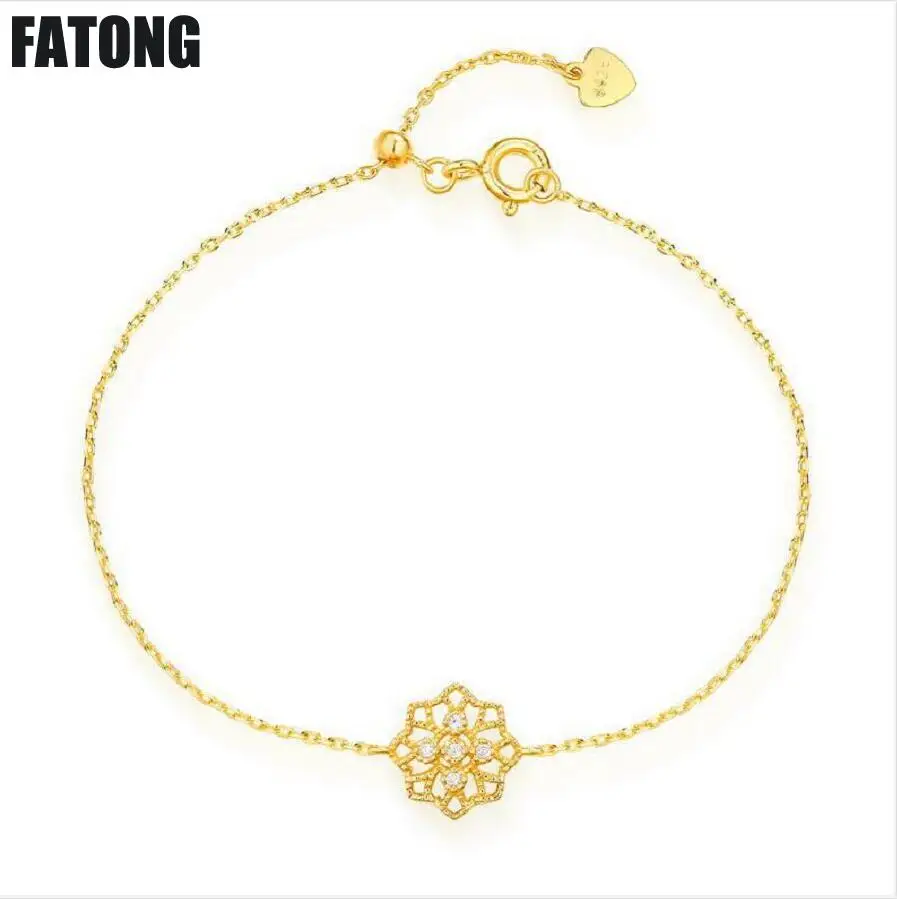 

Simple jewelry 925 sterling silver zircon bracelet ladies retro ethnic style handmade versatile jewelry. J086