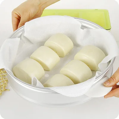 

Reusable Bamboo Steamer Cloth for Dim Sum Cotton Fabric Non-stick for Steam Pot Cooking Basket Gauze Steamed Bread Mat