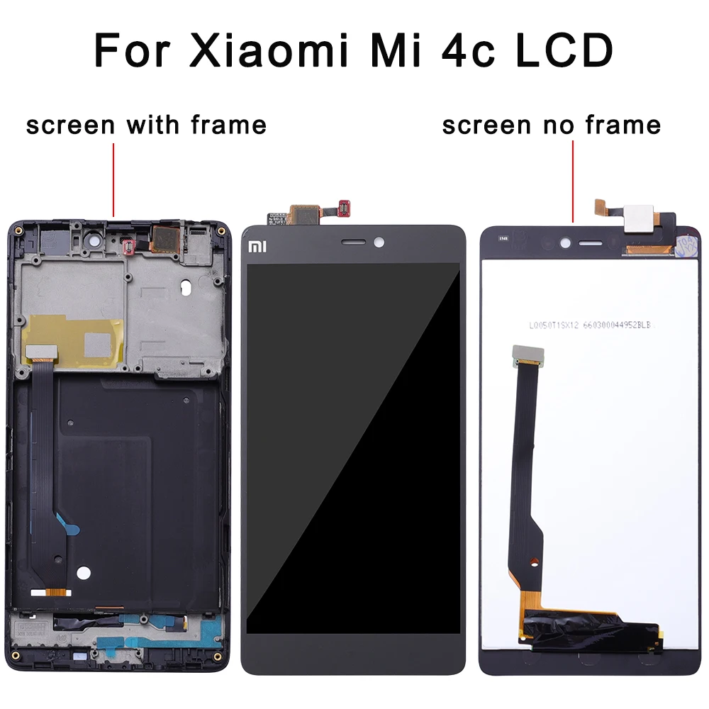 

100% Tested Working LCD Display Touch Screen Digitizer Assembly with Frame For Xiaomi Mi4c Mi 4c M4c Phone Replace Parts