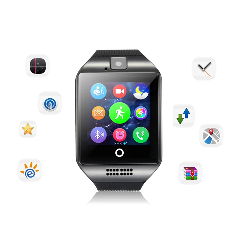 Ceny Bluetooth Smart Watch Men Q18 z ekranem dotykowym duża bateria obsługuje kartę TF Sim