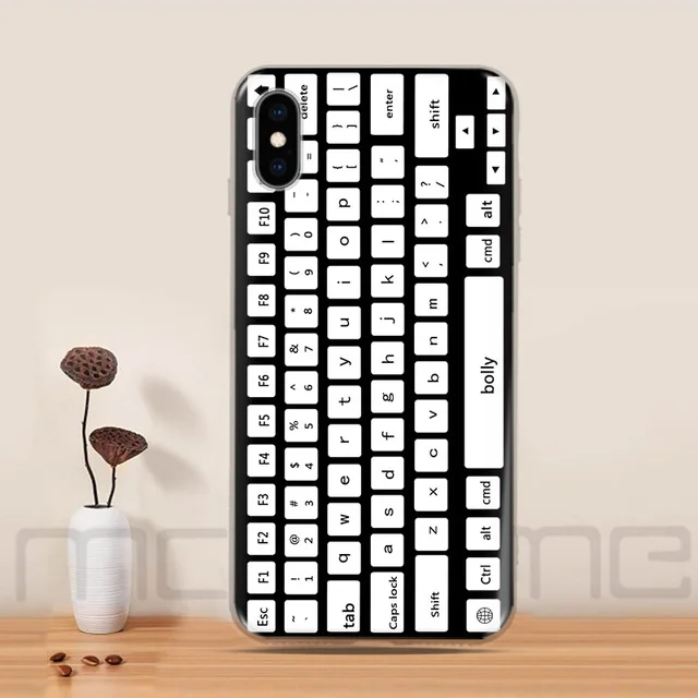 Painted Tapes Keyboard TPU Back Cover Coque Capa For Apple iPhone 5 5S Se 6 6S 7 8 Plus X XS XR Max Cases Retro Camera Cassette |