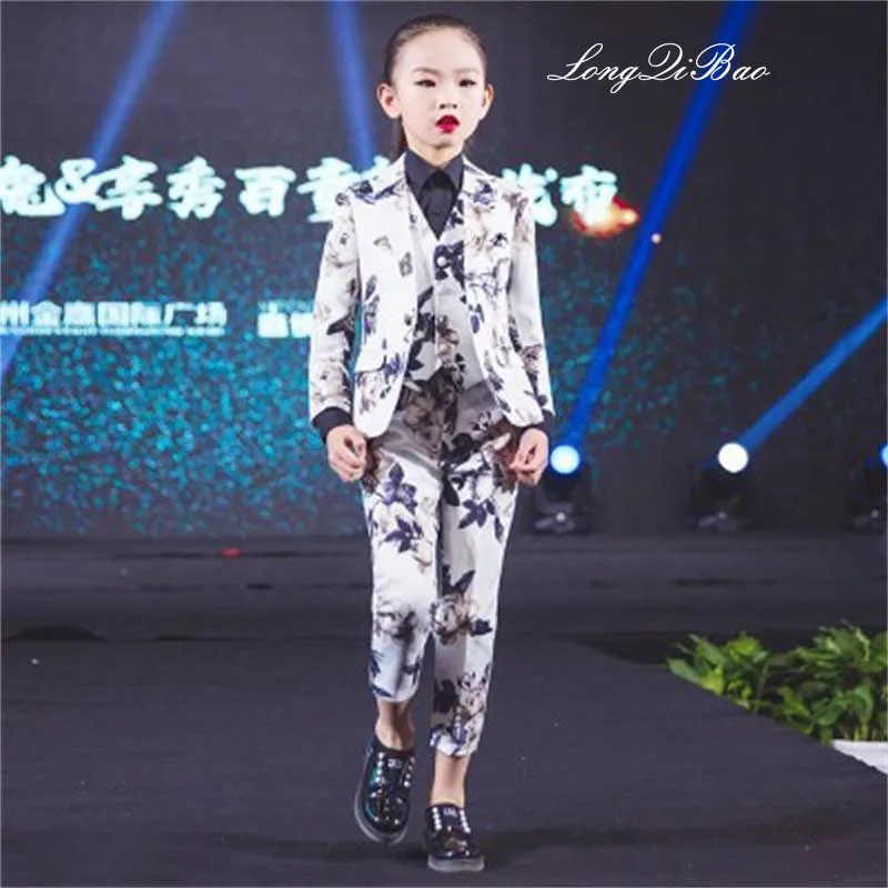 

Children's suit set three-piece 2018 spring and summer new boys dress girls suits small suit costumes