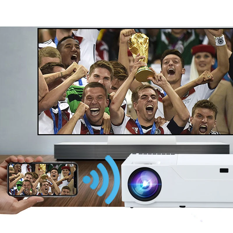WZATCO Full HD проектор 1920x1080 Разрешение светодиодный проектор поддержка AC3 домашний кинотеатр 5500 люмен(опционально Android 9,0 wifi) M18