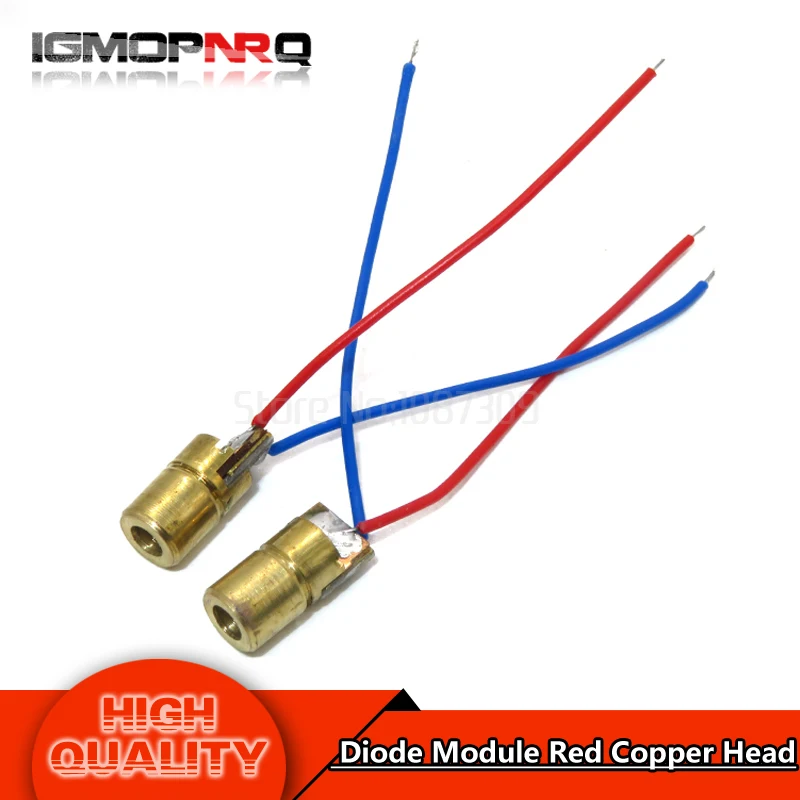 

10pcs 650nm 6mm 3V 5mW Laser Dot Diode Module Red Copper Head