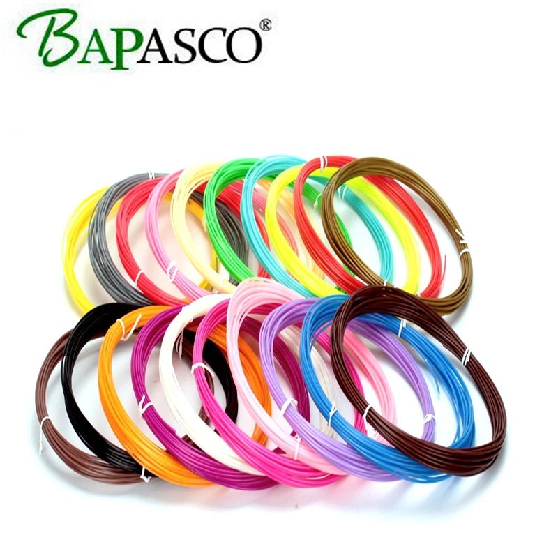 

Bapasco 200 Meters 20 colors ABS Plastic Wire 1.75mm 3D Printer Materials Threads ROHS certified 3D Pen Filament 3d linear