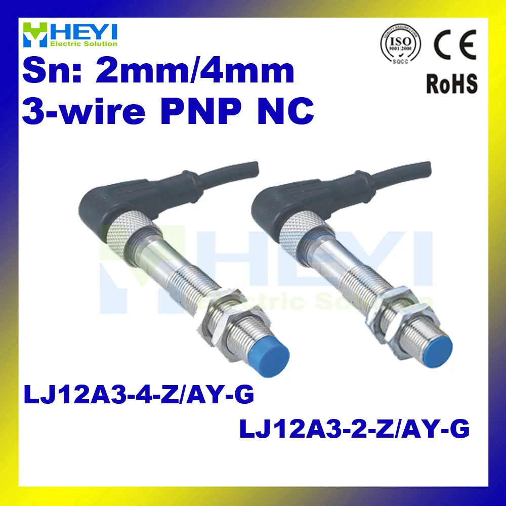 

M12 6-36VDC 3-wire NC PNP inductive proximity sensor LJ12A3-2-Z/AY-G LJ12A3-4-Z/AY-G metal sensor with 4-pin air plug cable
