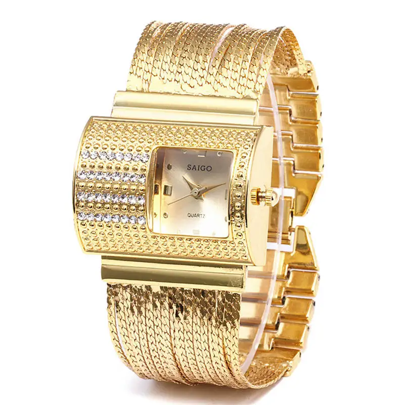 

2019 Quartz Wristwatch Luxury Women Watch Top Brand Luxury Famous Watches Full Gold Diamond Bracelet Watch Relogio Feminino AA5