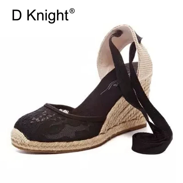 Lady Plarform Wedges Espadrilles Sandals Bohemian Female Strappy High Heels Fisherman Summer Gladiator Beach Sandals Shoes Women