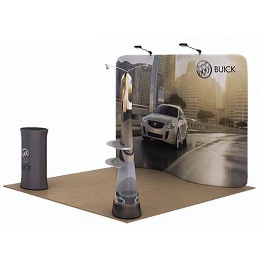 

10ft portable S tension fabric trade show display exhibition pop up stand banner booth custom graphic print