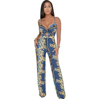 

Sexy Plaid Print Two Piece Set Womens Fashion Spaghetti Strap Sleeveless V-Neck Crop Top and Hight Waist Pants Wide Leg Jumpsuit