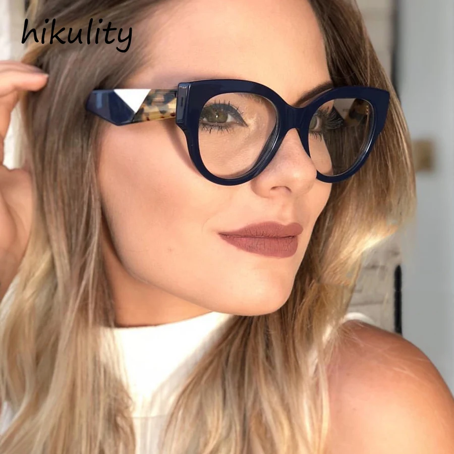 

Luxury Vintage Cat Eye Clear Glasses Brand Designer Eyeglasses Women Frame Transparent Spectacle Glasses Clear Ladies Eyewear