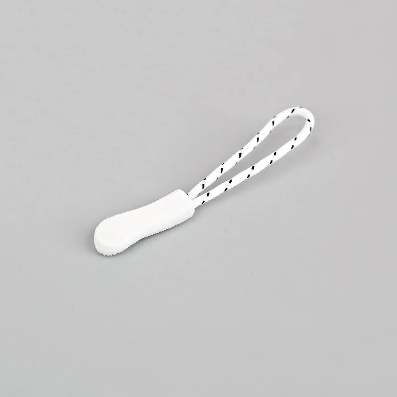10/20pcs Pack Zipper Pull Cord Strap Fastener Black/White Camping Gym Suit Outdoor Backpack Garment Bag Parts Accessories