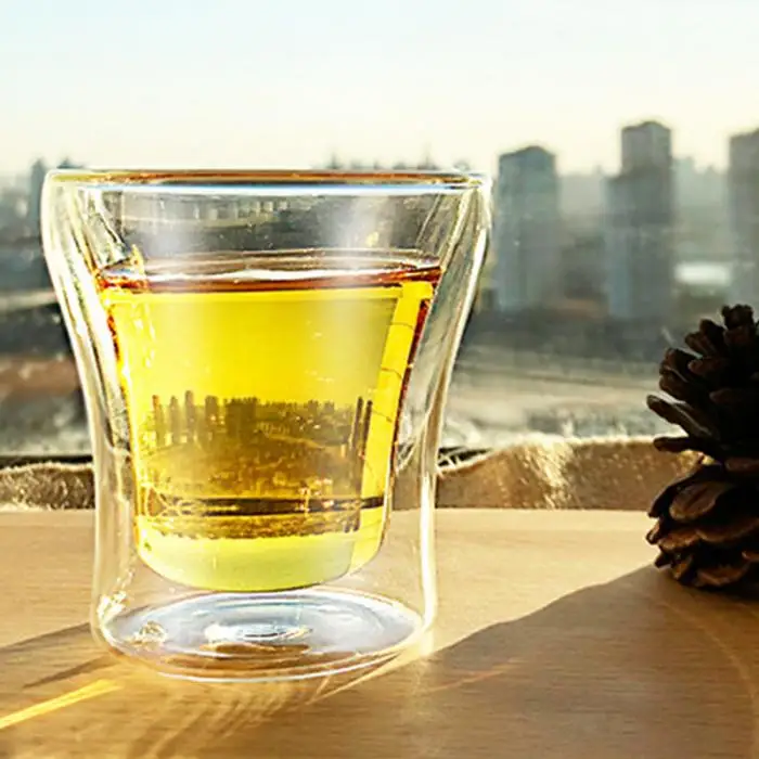 Продажа Мини Ручной Работы Прозрачная Изолированная стеклянная чашка с двойными стенками чайная кофейная стеклянная чашка для домашнего