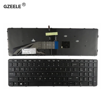 Картинка GZEELE новый для hp Probook 650 G2 655 G2 США черный ноутбук клавиатура с подсветкой с указателем глянцевая рамка США подсветка