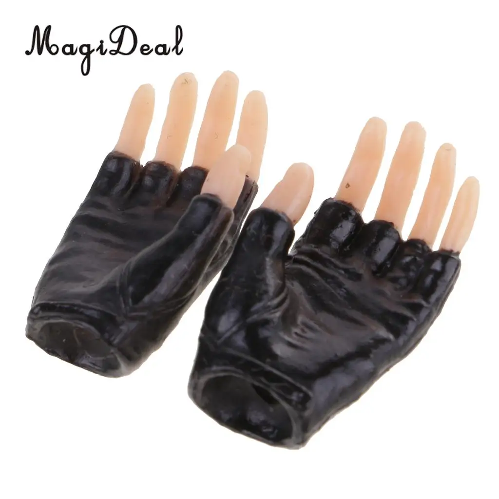 MagiDeal 1:6 Scale Black Half Gloved Hands for 12 Inch Female Action Figure Dolls Children Adult Toy DIY Accessories