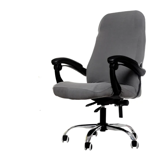 Офисный чехол на компьютерное кресло с боковой рукояткой эластичный Чехол для стула Recouvre шезлонг стрейч вращающийся чехол для стула - Цвет: grey